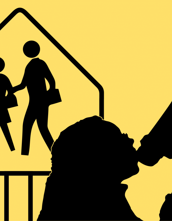 Graphic of student with megaphone