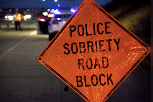 sign of police sobriety road block