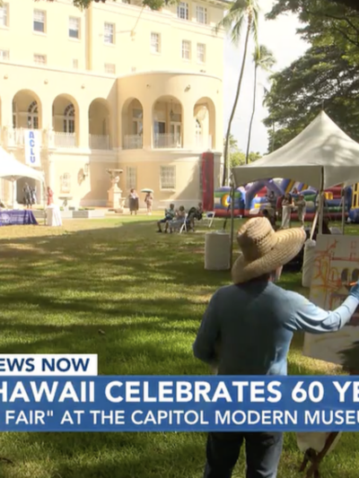 A screenshot of the People's Fair at Capitol Modern from Hawaii News Now's coverage