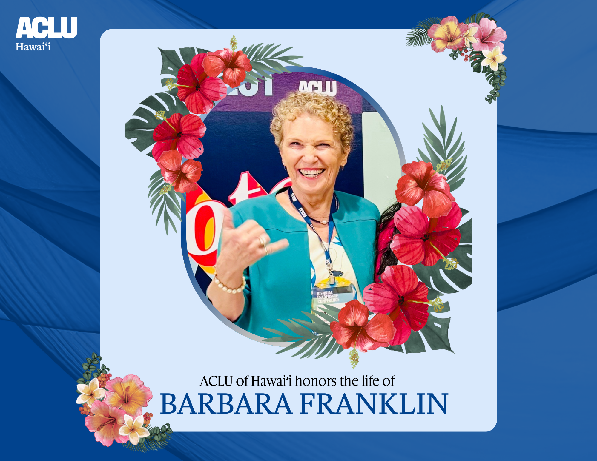 In honor of Barbara Franklin (pictured)