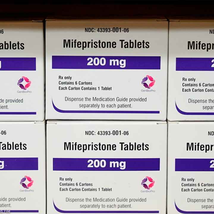 Boxes of the drug mifepristone.